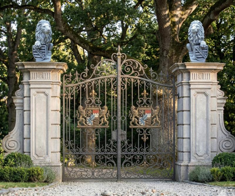 Sachsen Wappen Löwenfiguren Steinfiguren Gartenfiguren 53cm