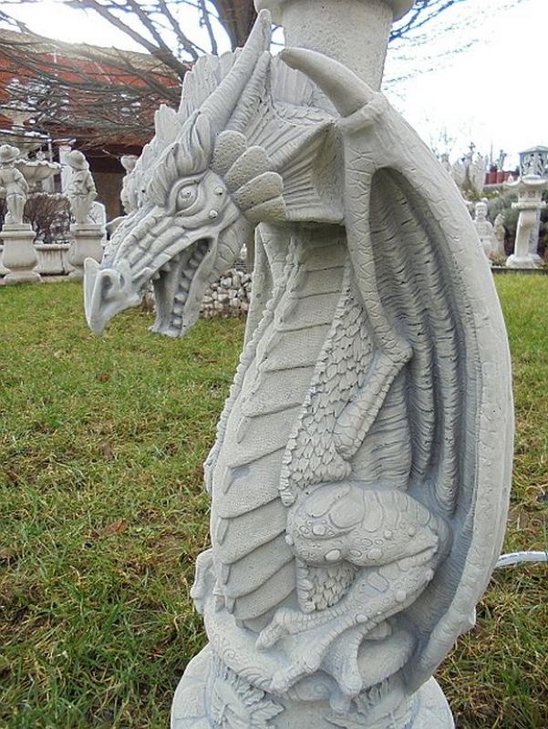 Gartenfigur Beton Steinguss Drachen Gargoyle