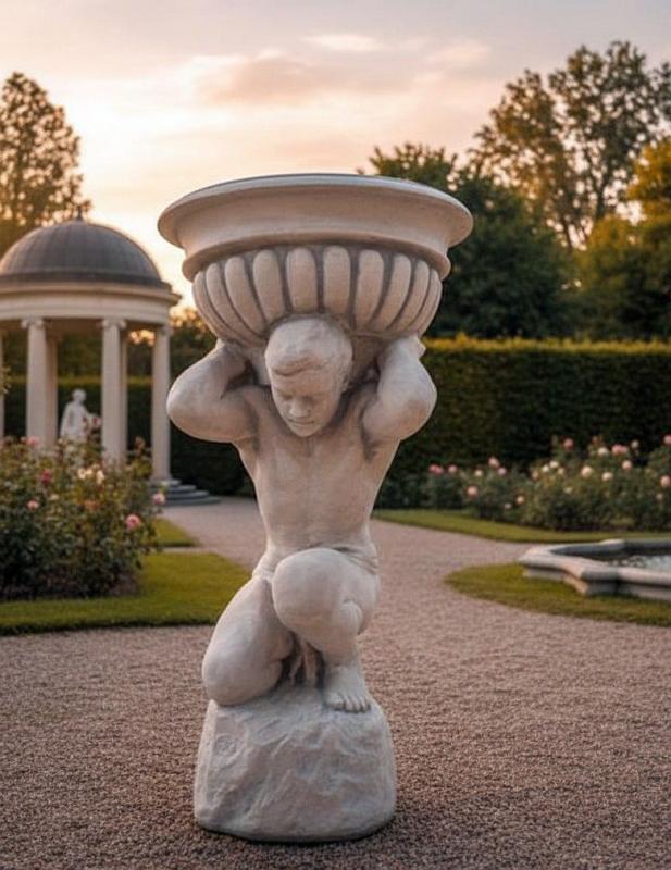 Atlas Skulptur mit Schale