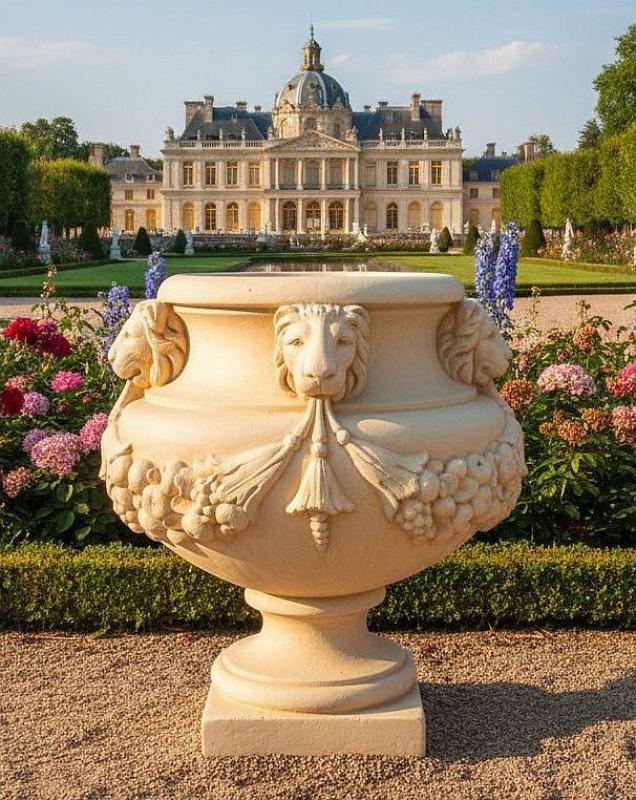 Ziervase mit 4 Löwenköpfe