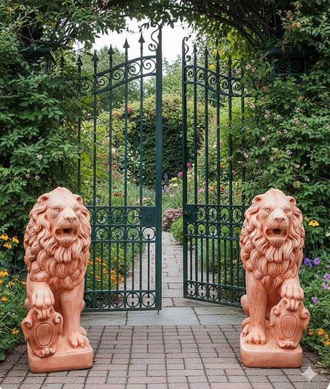 Torlöwen Garten Figuren Steinlöwen