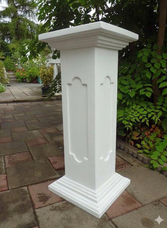 Pfeiler Zaunpfeiler Beton Steinguss Säule oder Sockel für Blumenschale Gartenfiguren 80cm