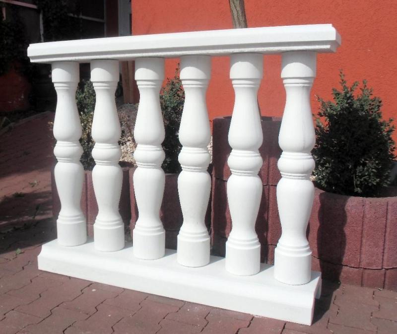 Balustrade Weißbeton 92cm hoch 125cm lang mit 6 Baluster Säulen keinen Pfeiler KP01005