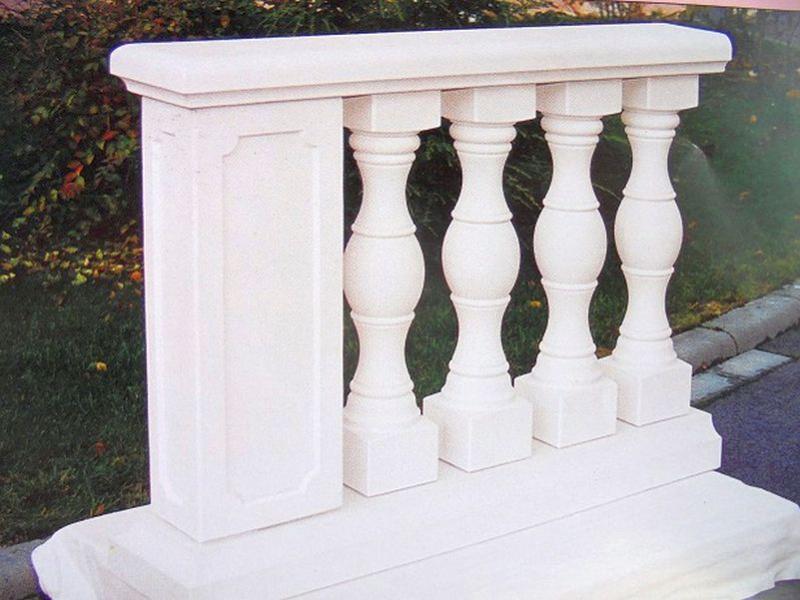 Balustrade Weißbeton 92cm hoch 125cm lang mit 5 Baluster Säulen keinen Pfeiler KP01009