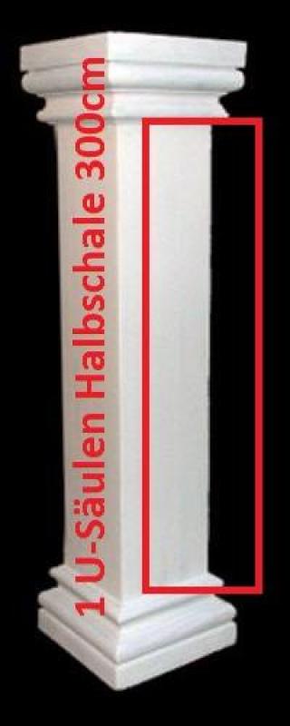 Styroporsäule 40cm eckige glatte U-Halbschale Leichtbau Säulen Verkleidung ESA40G