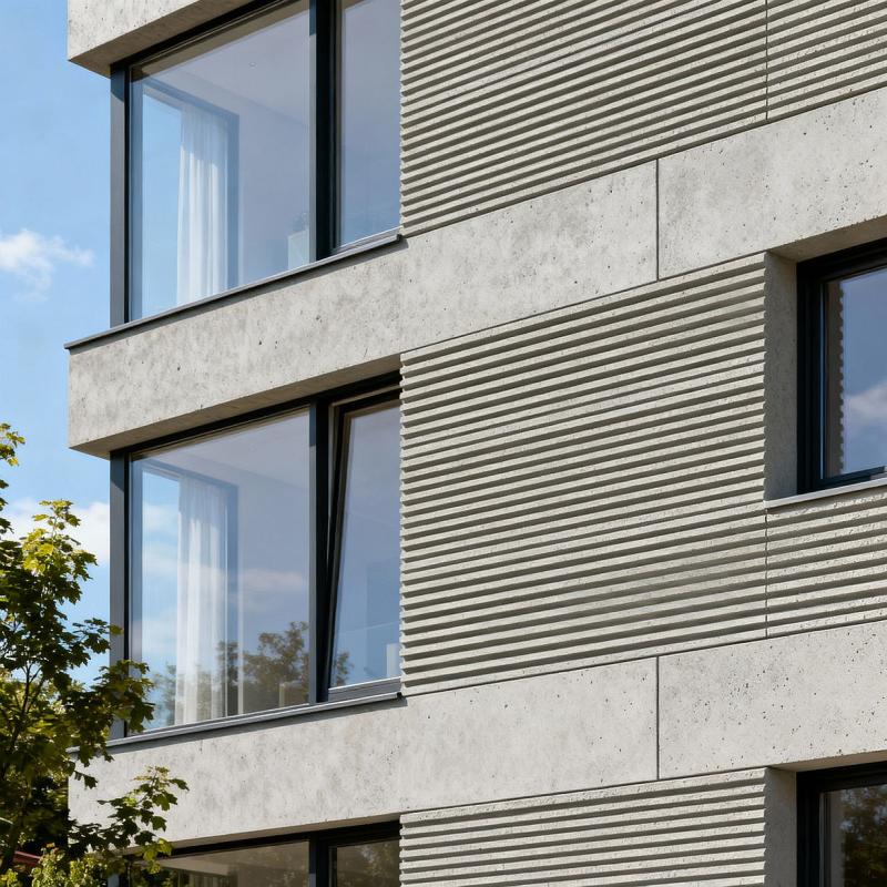 Styropor Fassadenverkleidung Lamellen Optik Akustikpaneele Wandverkleidung Außenbereich 32cm breit FL-1