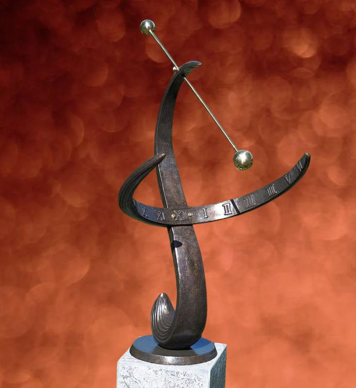 Kleine Sonnenuhr Wave aus Bronze