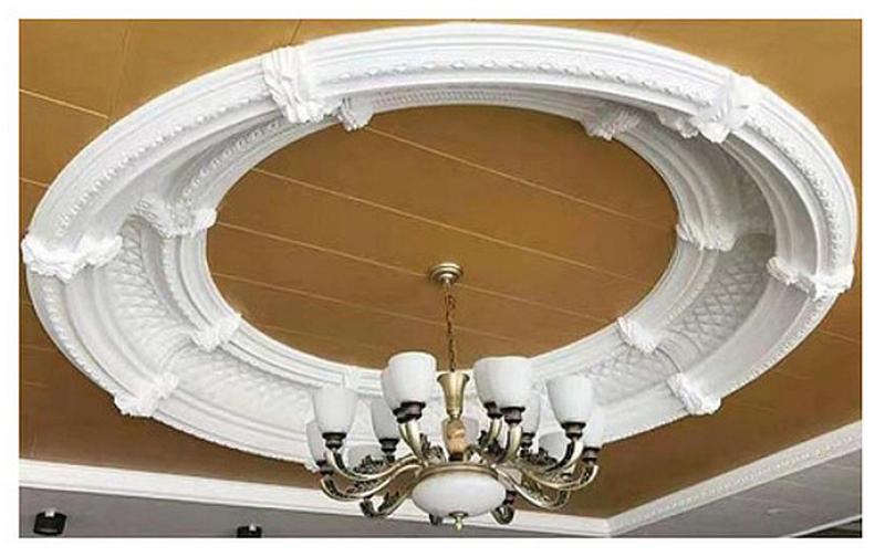 IG-4110 Verzierte Deckenkuppel mit Decken Rosette aus Polyurethan Hartschaum Kuppel Ø 2529mm Tiefe 25cm