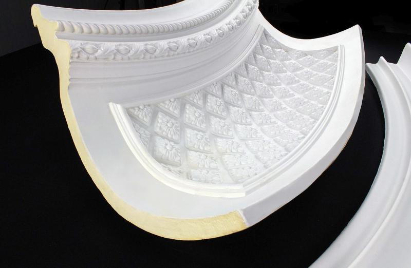 IG-4110 Verzierte Deckenkuppel mit Decken Rosette aus Polyurethan Hartschaum Kuppel Ø 2529mm Tiefe 25cm