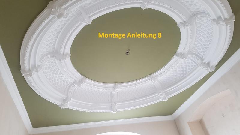 IG-4110 Verzierte Deckenkuppel mit Decken Rosette aus Polyurethan Hartschaum Kuppel Ø 2529mm Tiefe 25cm