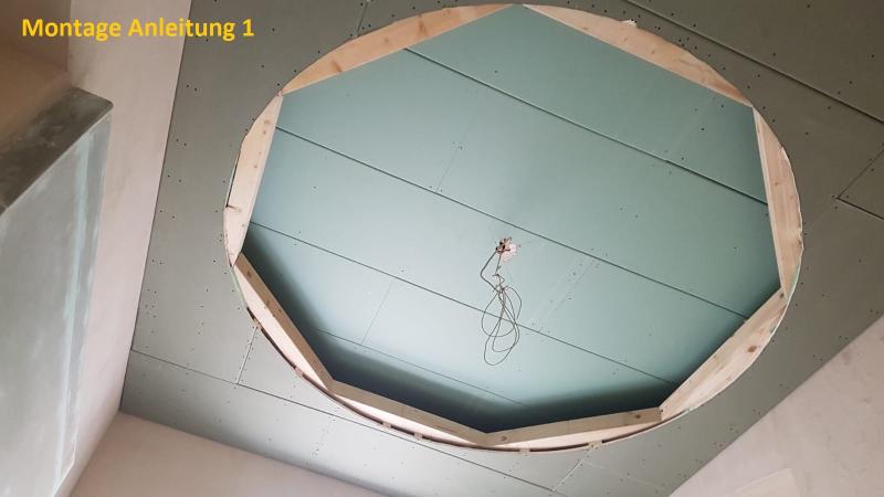 IG-4110 Verzierte Deckenkuppel mit Decken Rosette aus Polyurethan Hartschaum Kuppel Ø 2529mm Tiefe 25cm