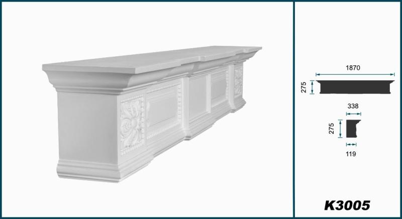 K3005-2 Kamin Verkleidung als schmuckvolles Kaminportal Dekokamin Kaminkonsole 1870x1275mm Tiefe 338mm