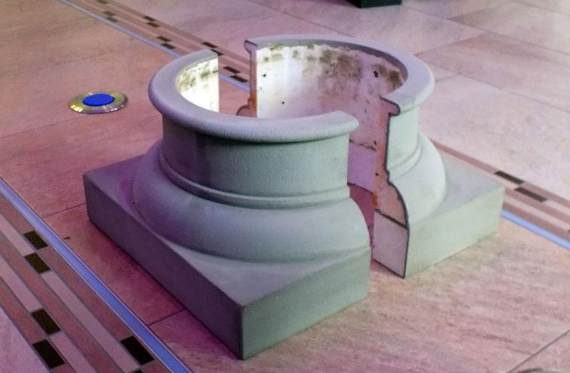 Säulen Abschluss 50cm Kapitell Sockel Profilring mit Platte Halbschalen Element für runde Säulenverkleidung KBAN50cm