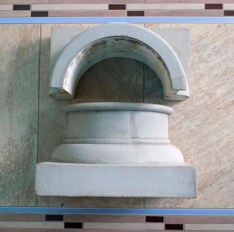 Säulen Abschluss 50cm Kapitell Sockel Profilring mit Platte Halbschalen Element für runde Säulenverkleidung KBAN50cm