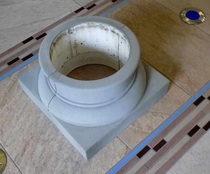 Säulen Abschluss 50cm Kapitell Sockel Profilring mit Platte Halbschalen Element für runde Säulenverkleidung KBAN50cm