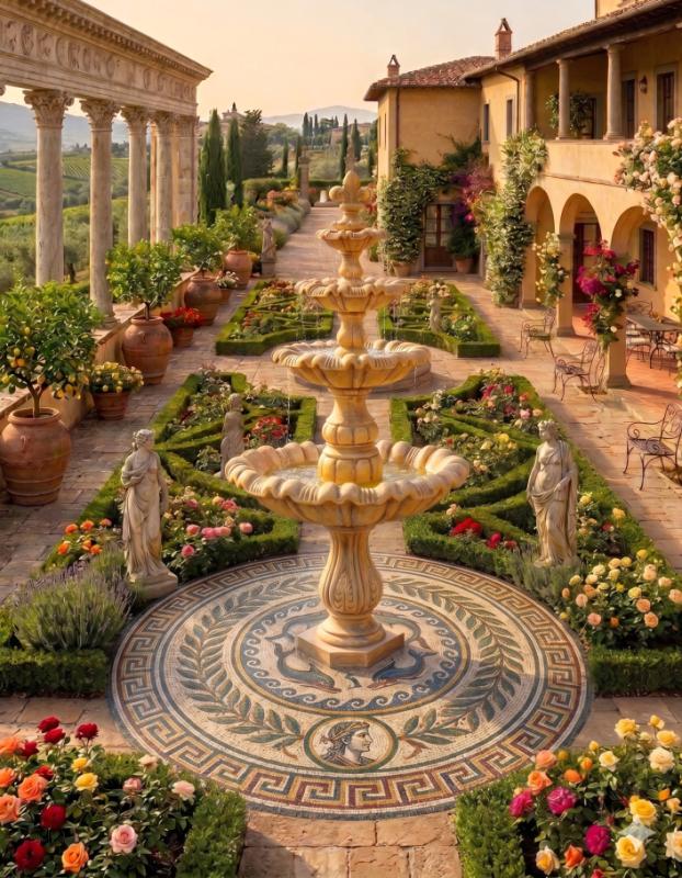 Kaskaden Gartenbrunnen - Standbrunnen mit 3 Wasserschalen als Springbrunnen 220cm