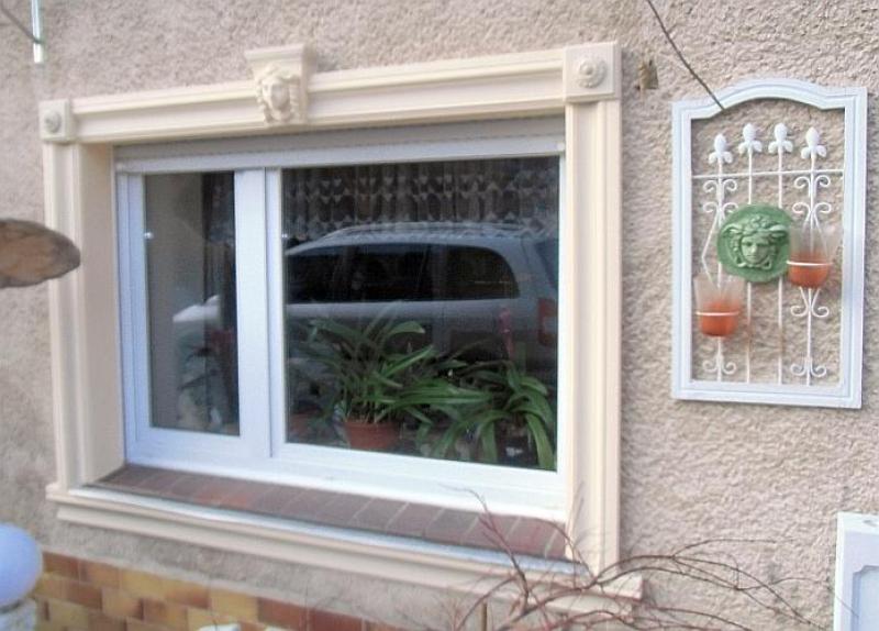 Fassadenstuck Leistenprofile Styropor Stuckprofil für Fensterlaibung 105x35 bis 145x40mm 300cm L11A