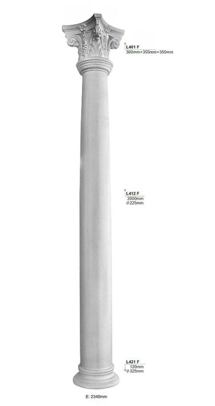 L4 Säule aus GFK 242cm mit Sockel und Säulenkapitell korinthisch Dekosäule Durchmesser 225mm