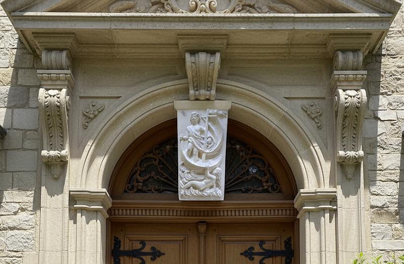 Haustür Loreley Stein Schlußstein Meerjungfrau Nixe Schiff Keilstein Zierelement