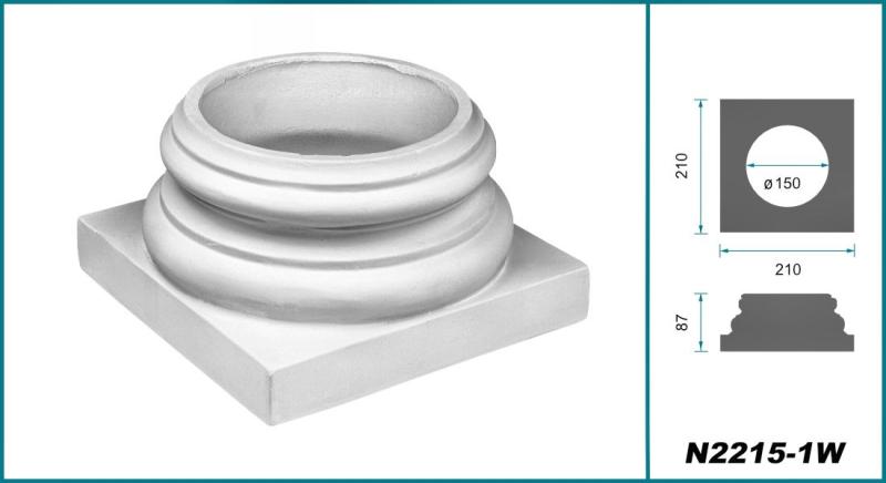 N3215 Hartschaum Säulen 159cm Halbsäulen Säulenverkleidung Säulenschaft kanneliert 152mm