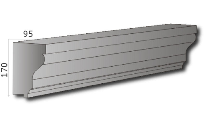 Fassadenstuck Traufkanten Styroprstuck Gesims Sockelprofilen Profile 170x95mm 300cm N2A