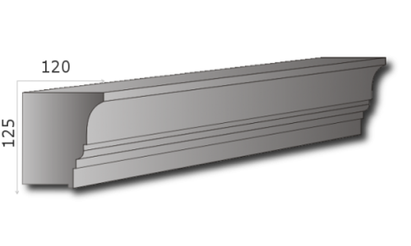 Fassadenstuck Styroporprofile für Traufkanten als Styroporstuck Gesims Profile 125x120mm 300cm N3A