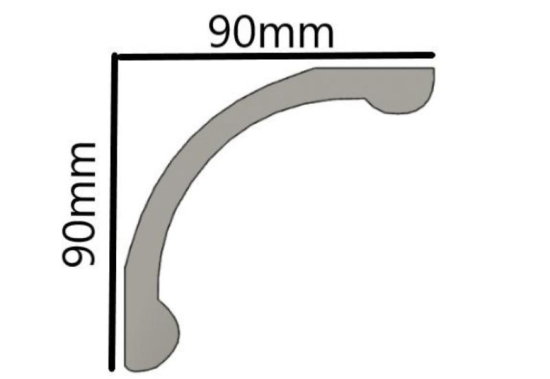 Gipsstuck Eckprofil P-6 Stuckleiste 90x90mm Gips Stuck Innenstuck Zierleisten Leisten 350cm