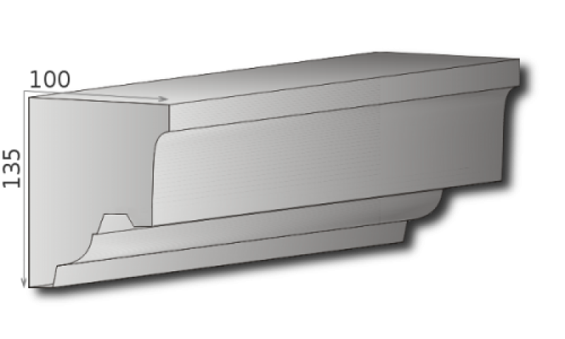 Fassadenstuck Profile Styroporstuck Leisten Fensterbank Stuckprofile 135x100mm 300cm P10A