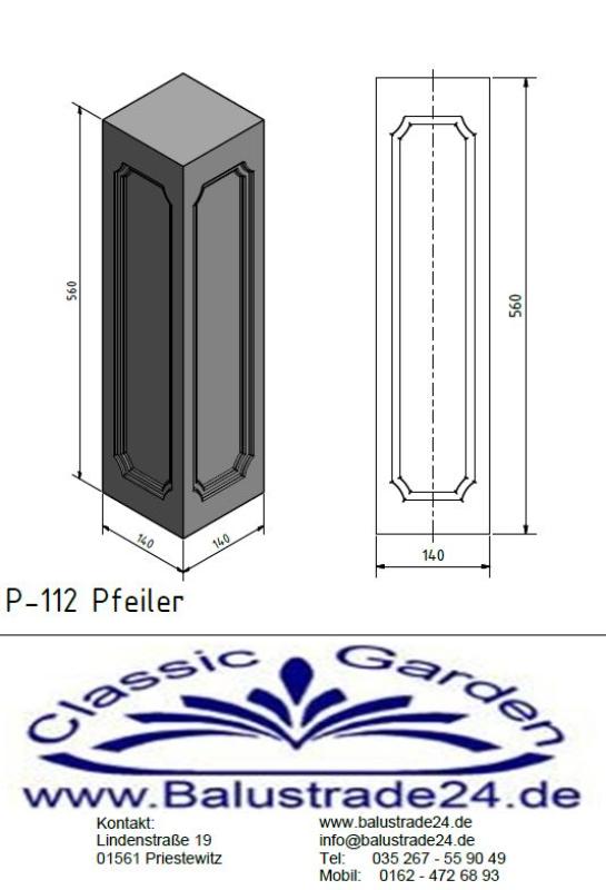Betonpfeiler für Balustraden Beton Geländer