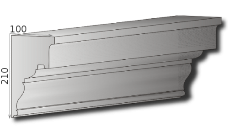 Leichte Fassadenstuck Profilleisten Baudekore Gesimsstuck Styroporstuck Fassadenprofile 210x100mm 300cm P12A