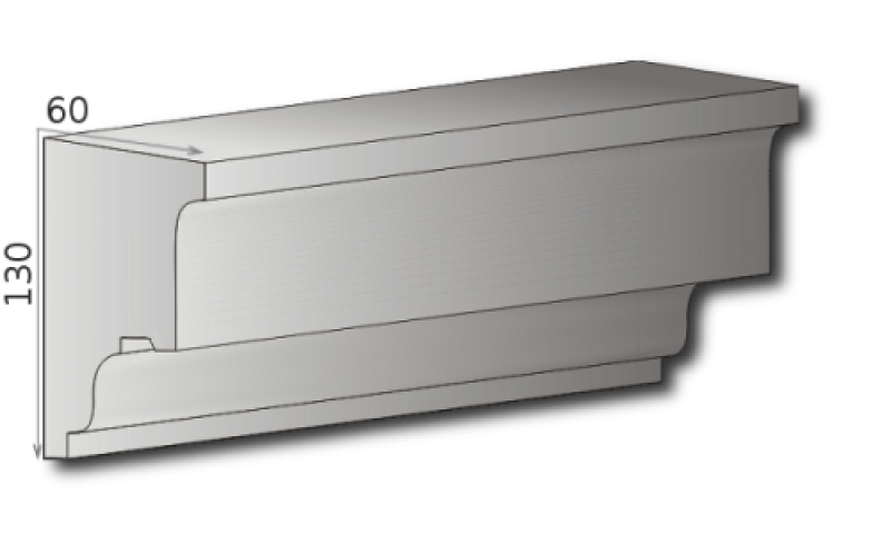 Styroporstuck Fenstergesims Profilleisten Fensterbank Fassadenstuck 130x60 oder 160x80mm 300cm P13A