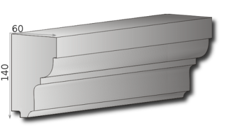 Fassadenstuck Fenster Bekrönung Styroporstuck Bauprofile Zierleisten 140x60 oder 150x80mm 300cm P16A