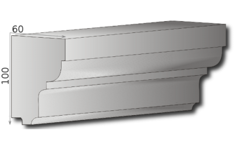 Fassadenstuck Fensterbekrönungs Profile Styroporstuck Fensterstuck Leisten 100x60mm 300cm P17A