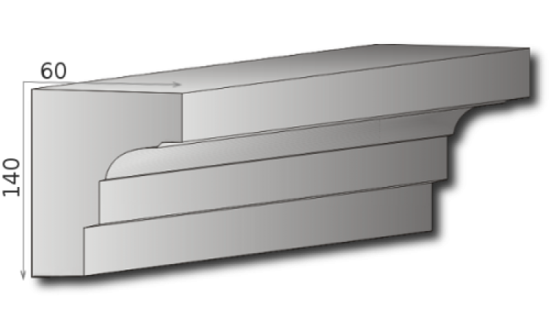 Leichte Außenstuck Styroporstuck Fassadenprofile Fensterbank Profile 105x55 und 140x60 mm 300cm P5A