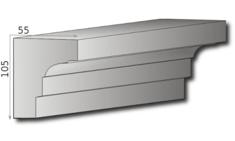Leichte Außenstuck Styroporstuck Fassadenprofile Fensterbank Profile 105x55 und 140x60 mm 300cm P5A