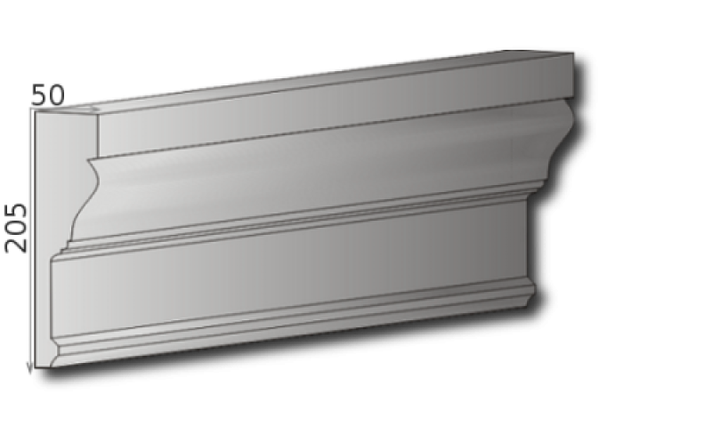 Außenstuck Styroporstuck Profile Fassadenstuck Dekoration Zierstuck Leisten 205x50mm 300cm P6A