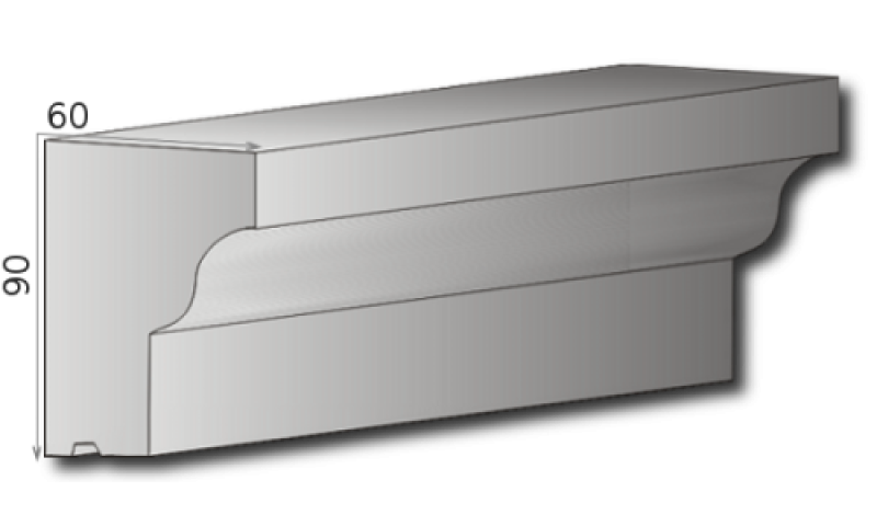 Fensterbank Styroporstuck Haus Fassadenstuck Gesims Zierleisten 90x60mm 300cm P9A