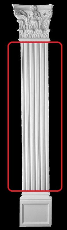 Stuck Pilaster flache Wandsäulen Lisenen aus Gipsstuck 250x23cm PLE-23