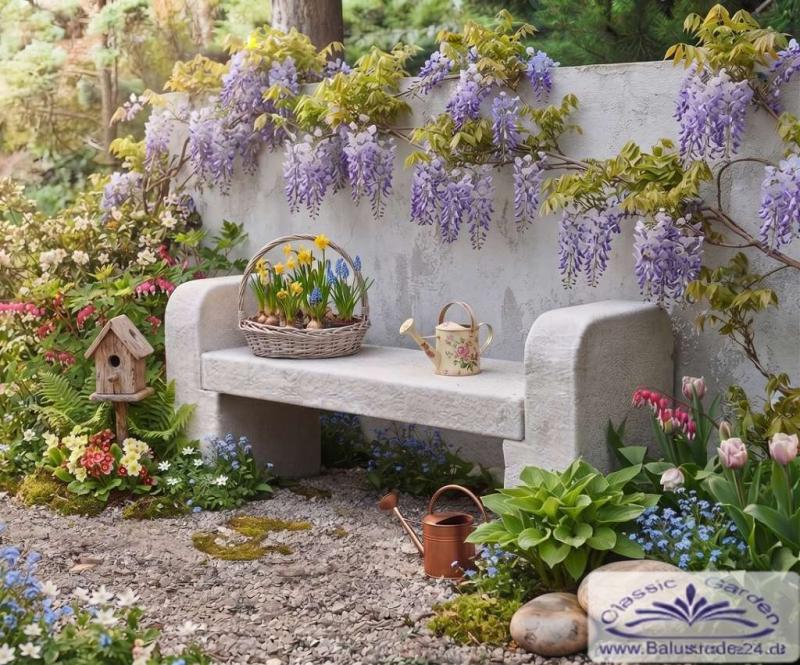 Steinbank Gartenbank moderne Betonbank rustikale Steinbank 142cm