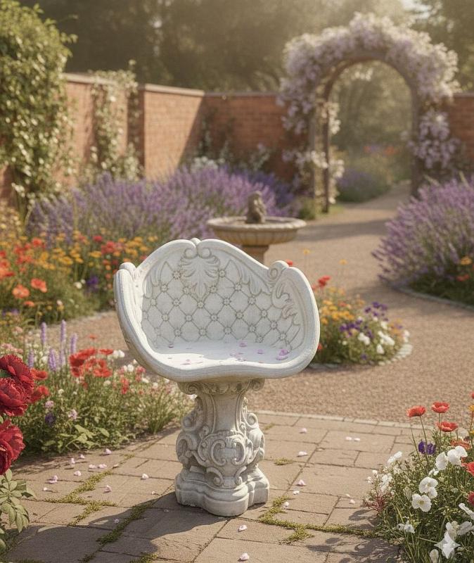 Gartensessel-Steinguss-Barockstil