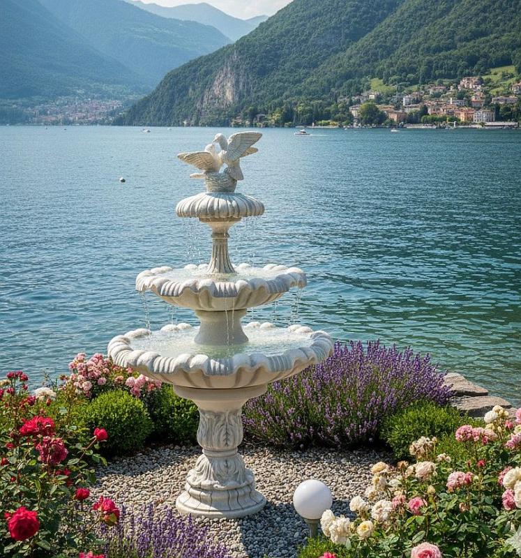 Springbrunnen mit Tauben