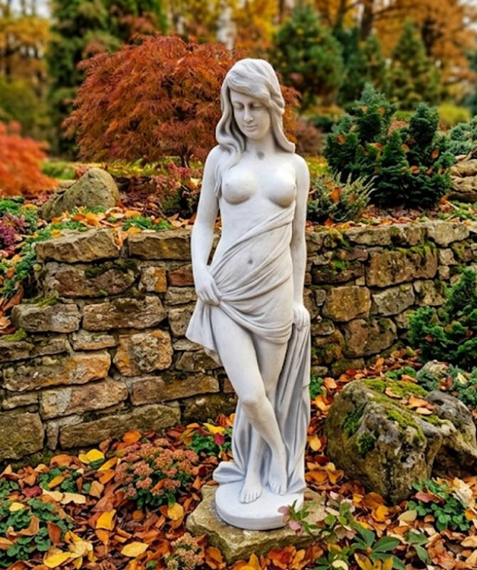 Vanessa Frauen Venus Frauenakt Figur mit Tuch Steinfigur Beton Steinguss 150cm