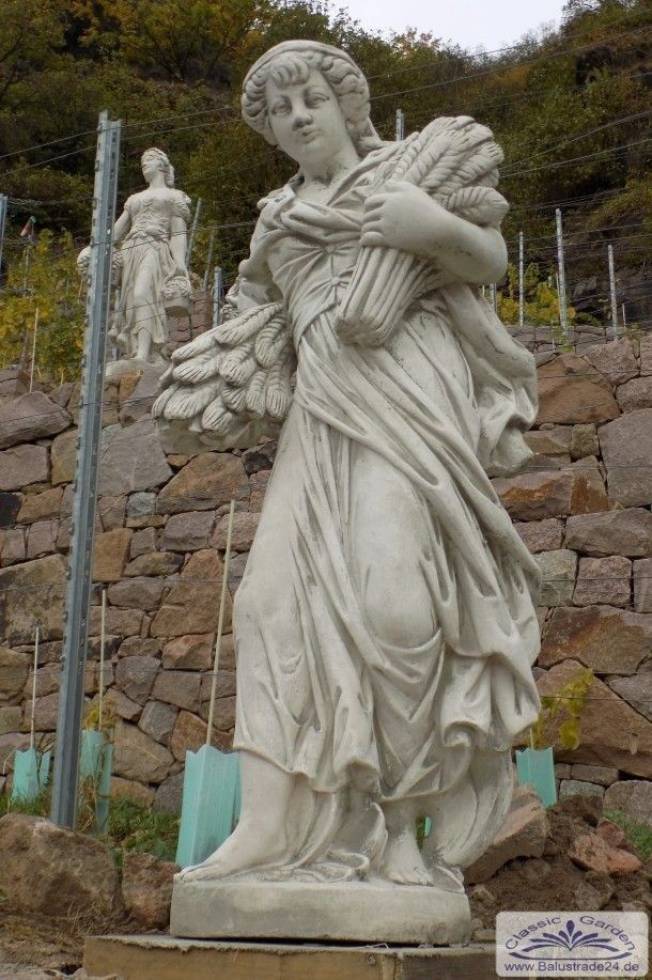 Gartenskulpturen Vierjahreszeiten grosse Gartenfiguren Steinguss Skulpturen antikweisse Steinfiguren 150cm GF-ST-32