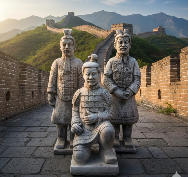 China Krieger Xian Soldaten Steinfiguren