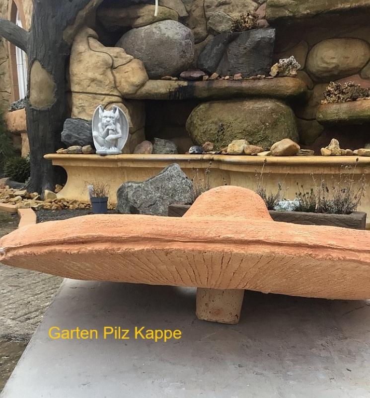 Steinfigur Pilzgruppe Park & Gartendekoration Steinpilze aus Beton 40cm 21kg