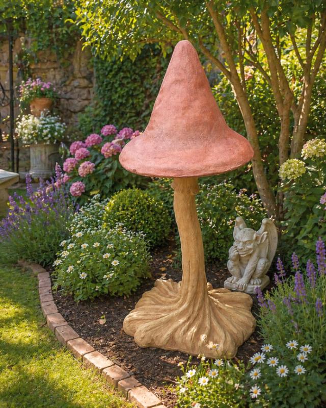 Steinfigur XXL Gartenpilze Gartenfigur Steinguss 151 cm Gartendekoration Riesenpilz Figur 182kg