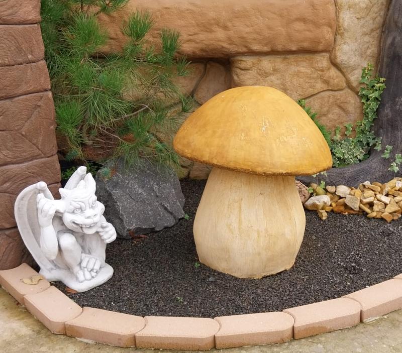 Steinpilz Steinfigur XXL Gartenpilze Gartenfigur Steinguss 65 cm Gartendekoration Frostsicher 164kg