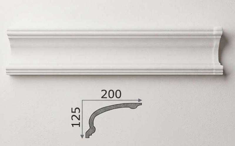 Eckprofil C-34 Gipsstuck 125x200mm Zierstuck Eckgesims Stuckleisten Gesims Leistenprofil 280cm