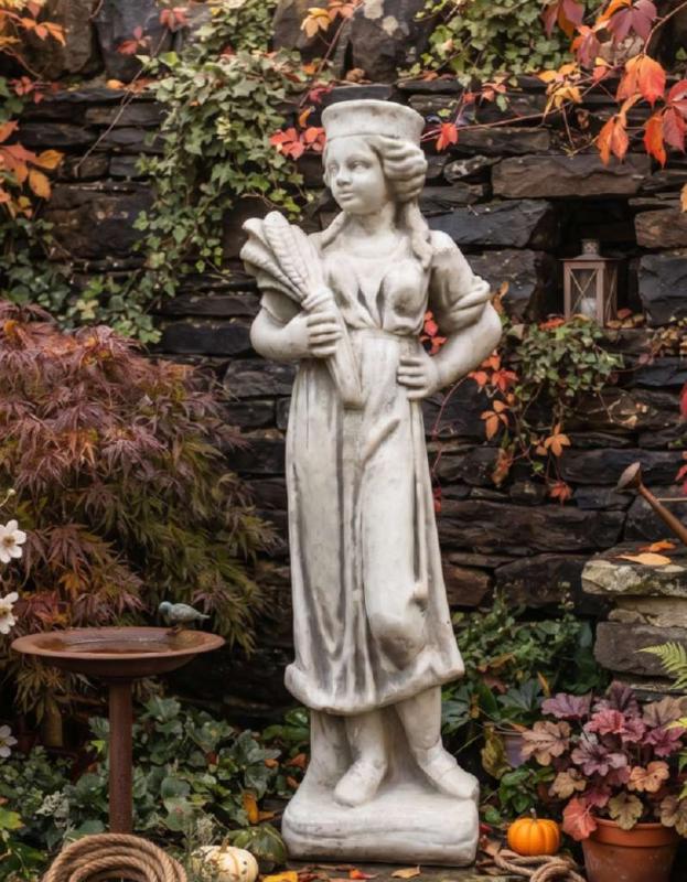 Garten Skulptur Vierjahreszeiten II Sommer 75cm 40kg Skulptur Steinfigur Figur S300