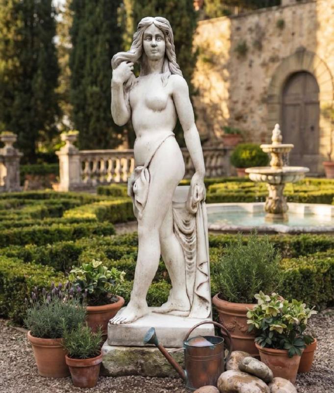 Garten Skulptur der exotischen Nachttänzerin Mata Hari Steinfigur 125cm